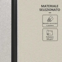 Paravento da Esterno e Interno a 4 Pannelli Pieghevole, 221x50x172cm, Crema