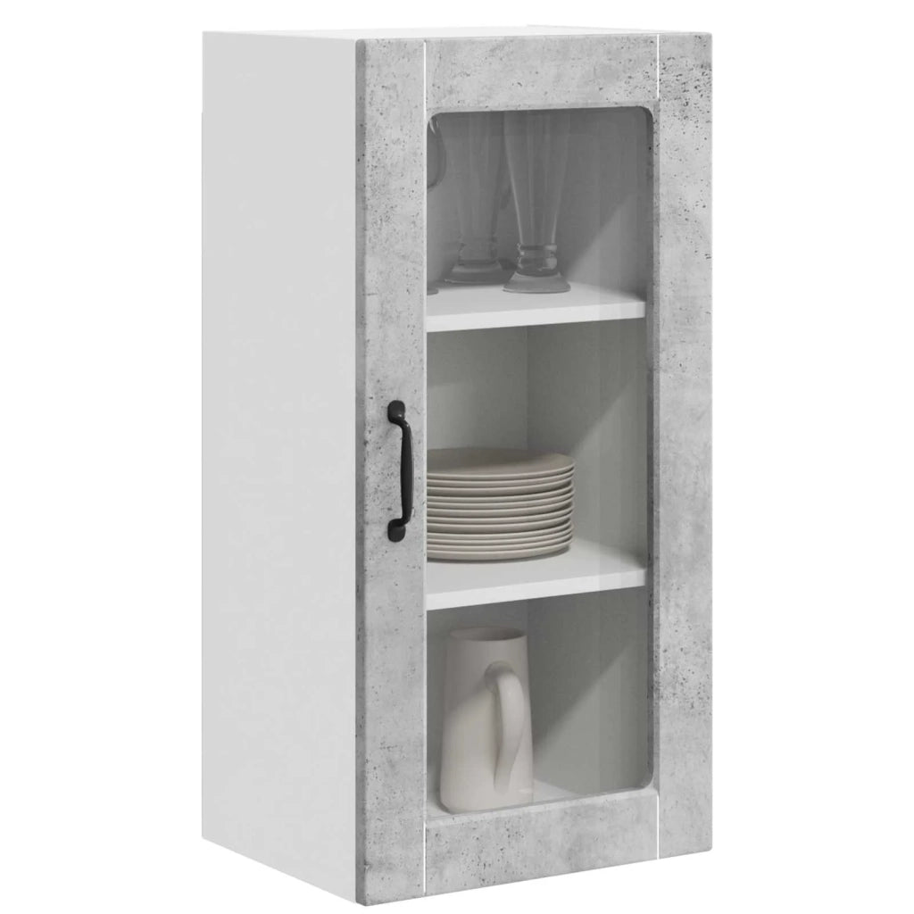 Mobile in vetro da parete LUCCA Grigio Cemento 40 x 31 x 80 cm 884991