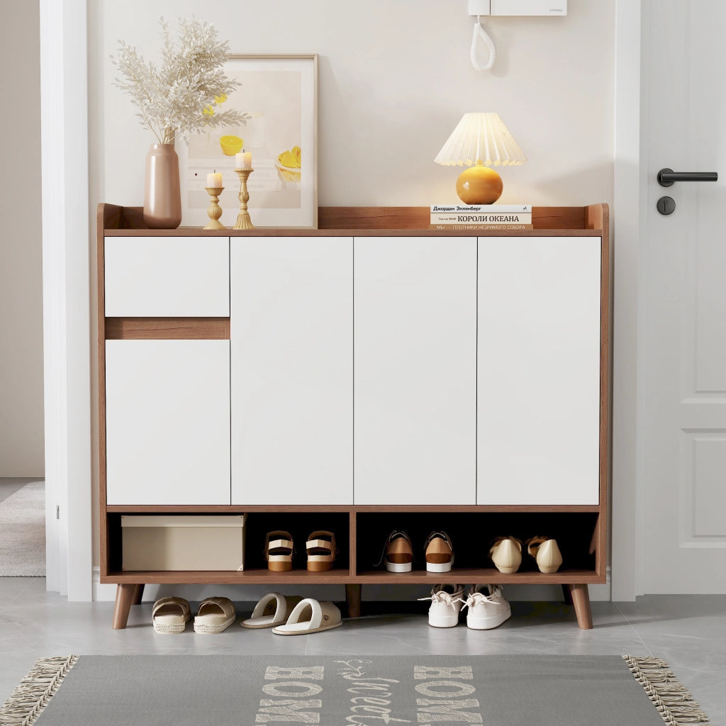Mobile Credenza con 4 Ante e 1 Cassetto ¨C Xylo ¨C Bianco Naturale 120x35x99