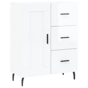 Credenza | Madia | Buffet da pranzo | Armadio da pranzo 69,5x34x90 cm in Legno Multistrato Bianco Lucido