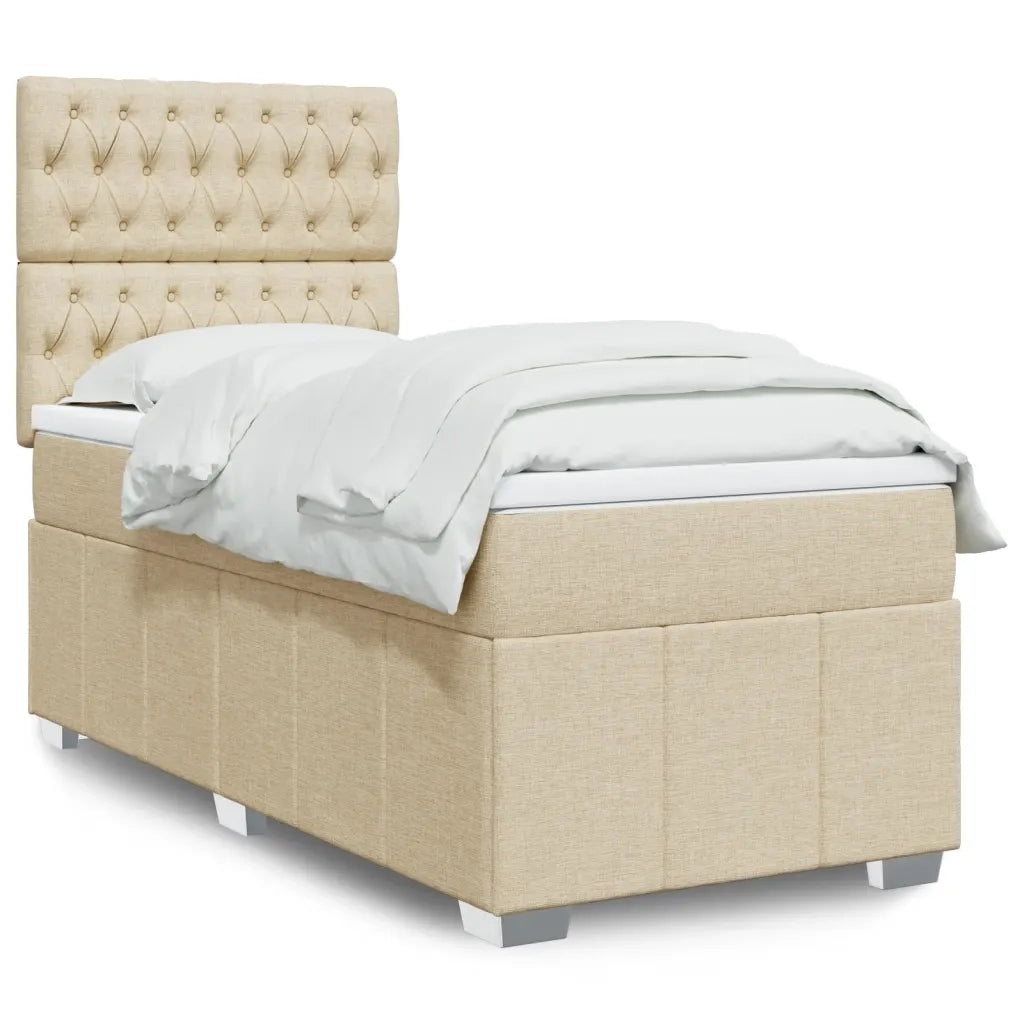Giroletto a Molle con Materasso Crema 100x200 cm in Tessuto 3291591