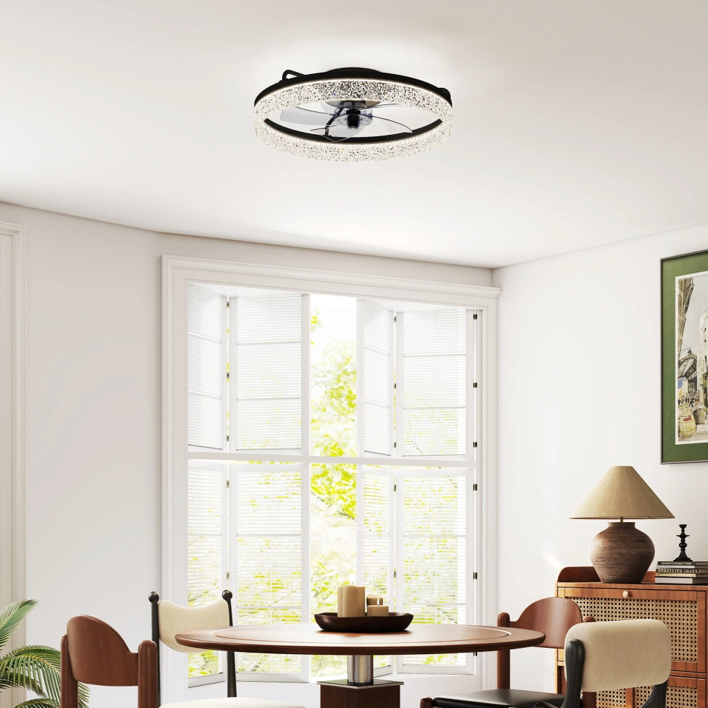 Ventilatore da Soffitto con Luce LED Dimmerabile ¨C Xylo ¨C Telecomando, Nero
