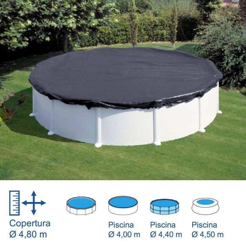Copertura Invernale In Polietilene 120 Gr/m² Gre  7,30 M Per Piscine Circolari Di  6,40 M Misure: Ø 4.80 m