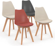 Set di 4 sedie scandinave SARA colore misto grigio scuro, terracotta, beige x2