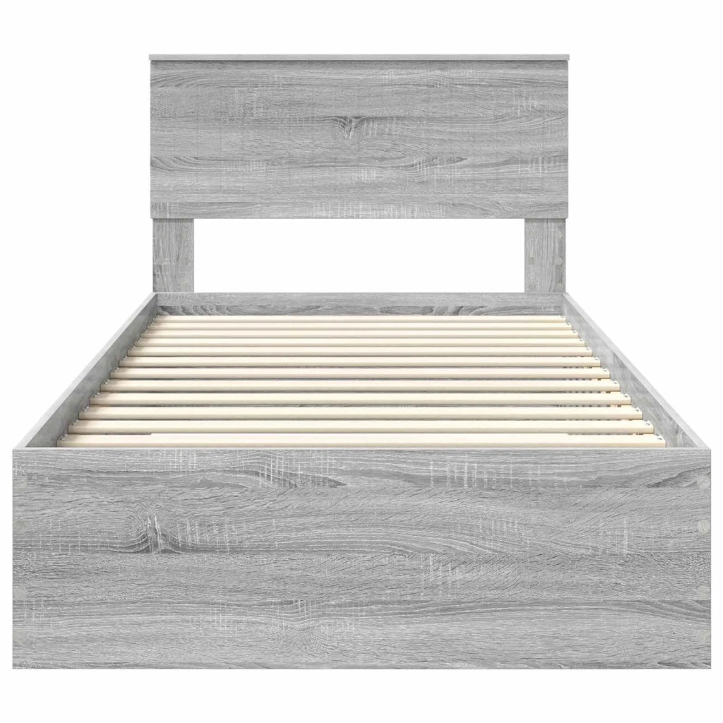 Struttura del letto con testiera Grigio Sonoma 100 x 200 cm