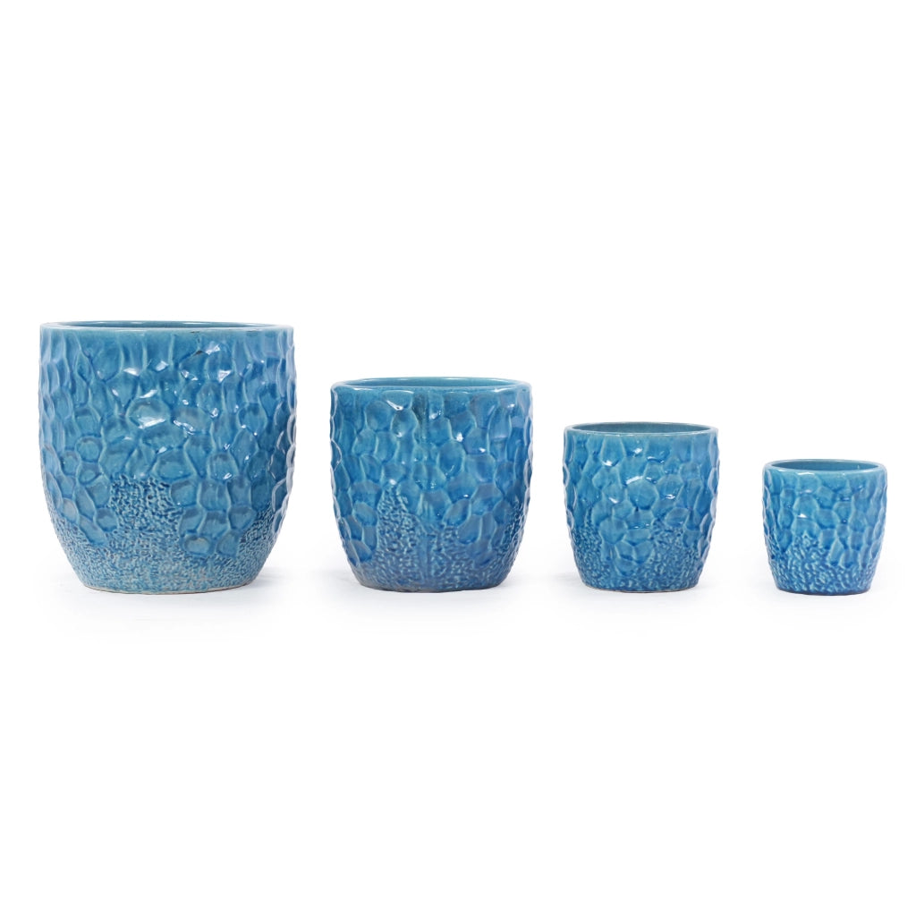 VASO Set da 4 pezzi Ø38/30/22,5/18 cm Ceramica Blu