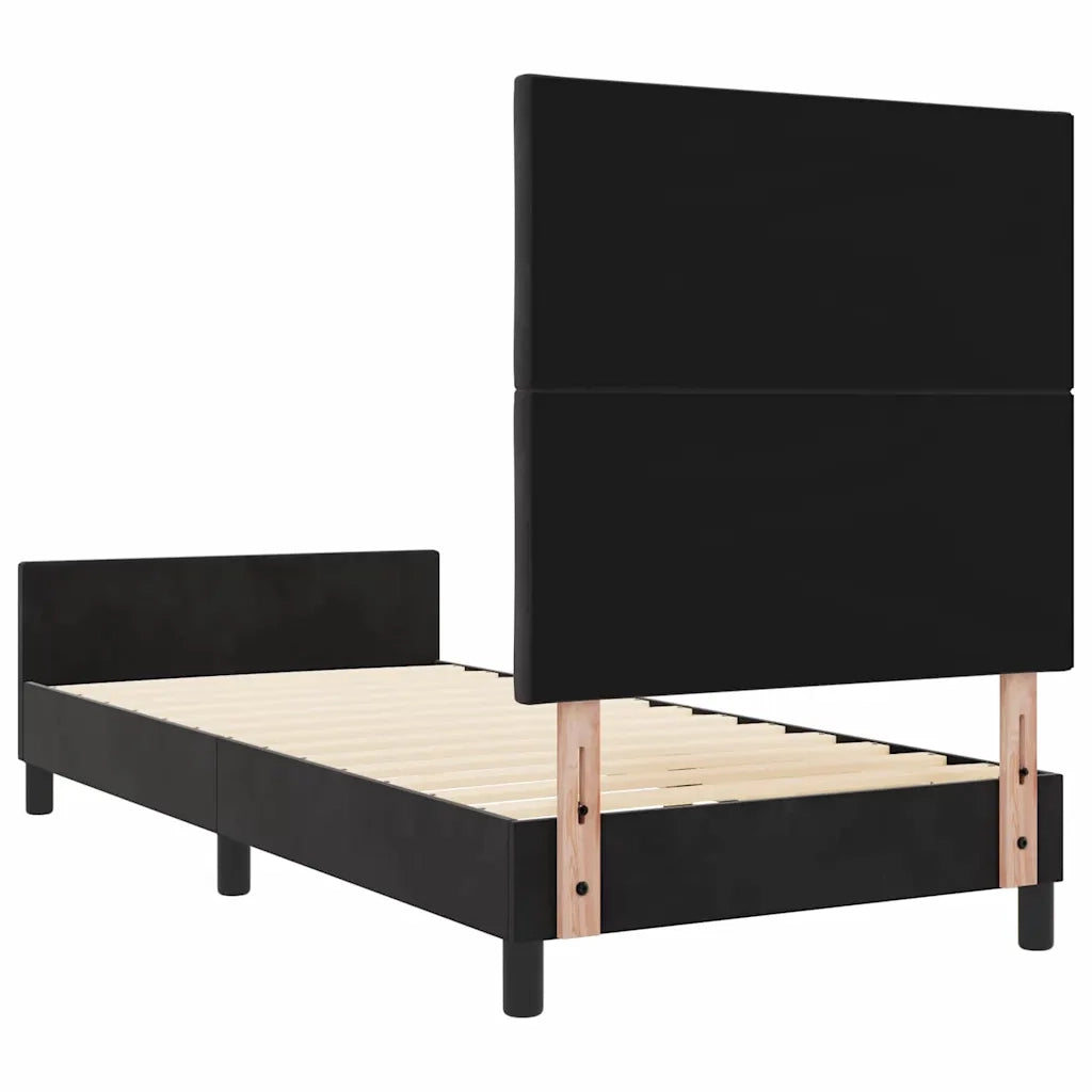 Letto a molle con testiera Nero 90 x 190 cm Velluto 3344977