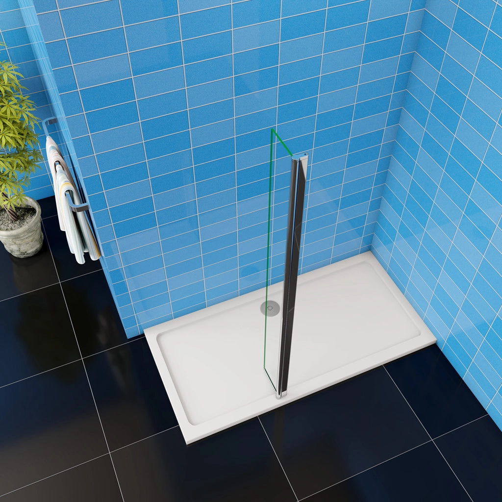 Paretina mobile per Walk In da 30cm Altezza 190 cm Vetro Temperato Trasparente da 8 mm Anticalcare Telaio Cromato Lucido