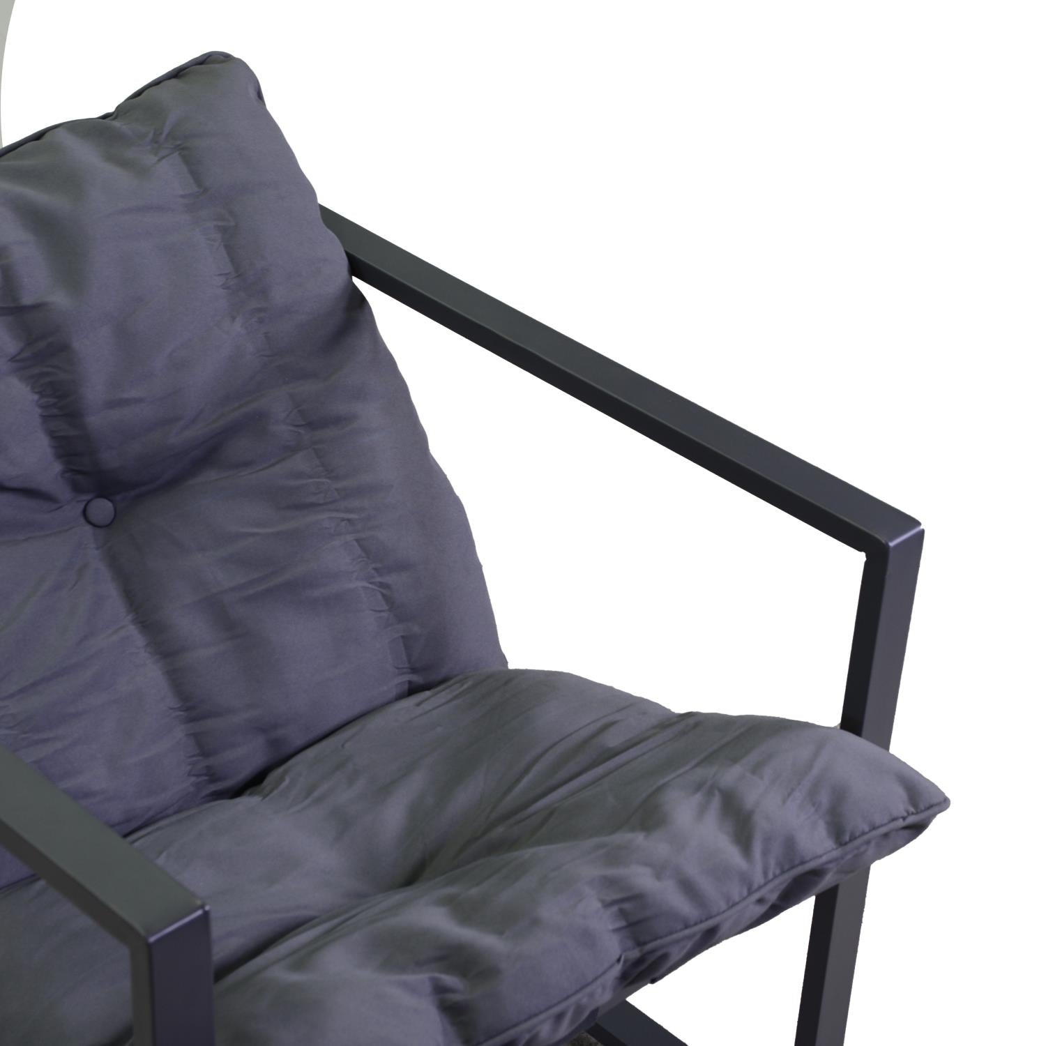 Set Salotto da Giardino Divano 2 Poltrone e Tavolino in Metallo Newport Antracite