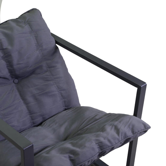 Set Salotto da Giardino Divano 2 Poltrone e Tavolino in Metallo Newport Antracite