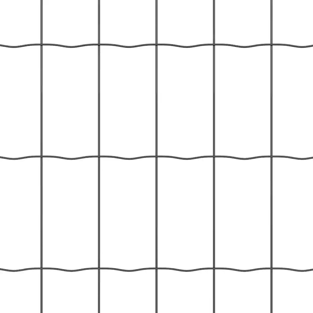 Recinzione con Posto Grigio 1 x 25 m Acciaio e PVC 3350679