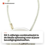 Combinatore 3 cifre - Sostegno per bagagli - Impermeabile - Cavo in acciaio - Outdoor - Per valigie/bagagli