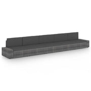 Set Divani da Giardino 5 pz con Cuscini in Polyrattan Grigio cod mxl 35427