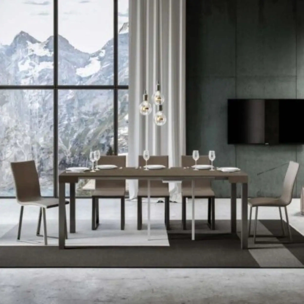 Consolle allungabile 90x40/196 cm Everyday Small tortora gambe antracite