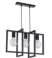 Lampada a sospensione loft geometrica nera Eden 3xE27 Sigma