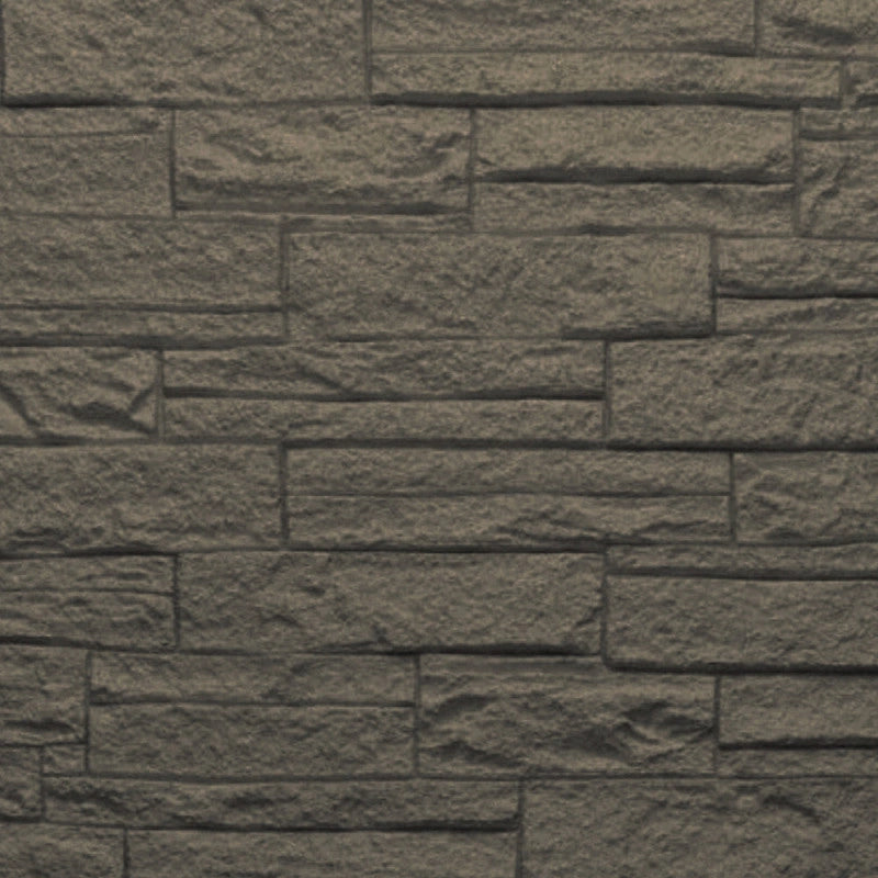 Pannello decorativo effetto pietra mattoni 3D set 12 pz 8,6 mt2 rivestimento murale in PU 120 x 60 x 2,5 Grigio Ardesia