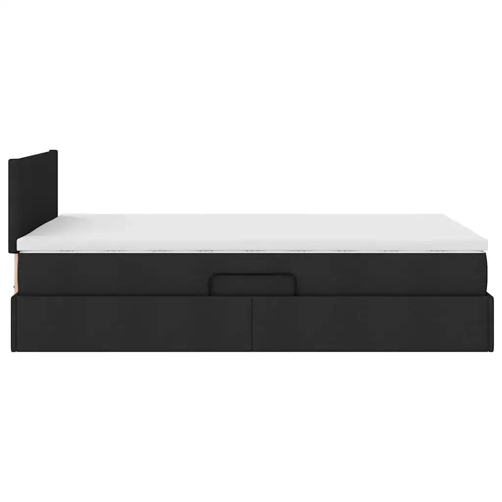 Letto con contenitore e materasso Nero 120 x 200 cm