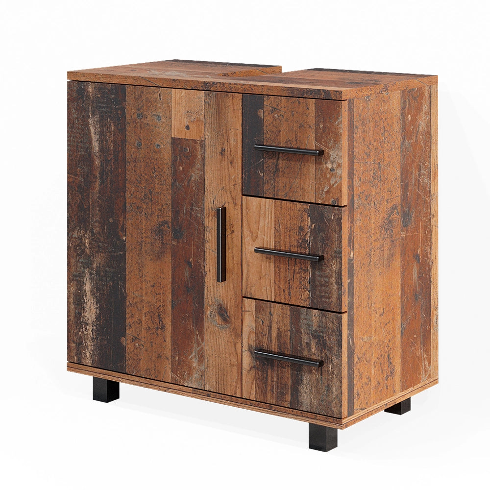 Vicco Mobile sottolavabo per bagno Rovere rustico 60 x 60 cm con anta e 3 cassetti