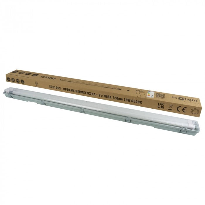 Plafoniera stagna LED 2x T8 120 cm 6500K IP65 Ecolight