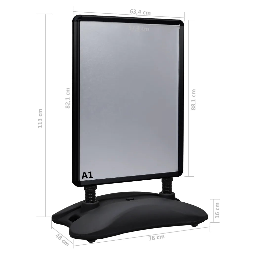 Piedistallo per Poster A1 Base ad Acqua Nero Lega di Alluminio 51205