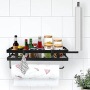 Hanger per erba e contenitore di carta per asciugamani per fissaggio alla parete - senza foratura con adesivo e viti - per cucina e bagno