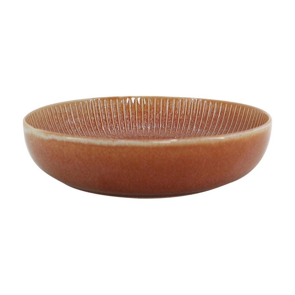Set di 18 piatti in ceramica Erika rifiniti a mano mattone