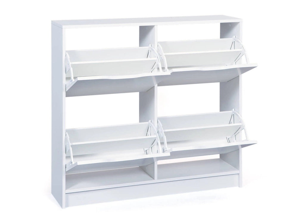 Mobile Portascarpe Gagliole, Scarpiera 8 Vani, 100x25x90h cm Bianco
