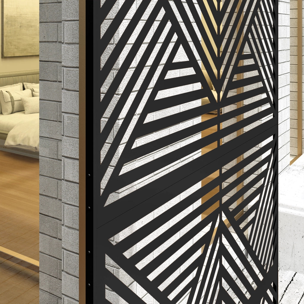Separé Divisorio da Esterno Decorativo 122x45x198 cm con Traliccio per Rampicanti Nero