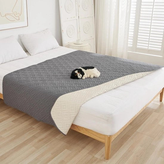 Piumino acqua resistente per cani 100 x 127 cm con fondo antiscivolo robusto per cani di tutte le dimensioni colore grigio