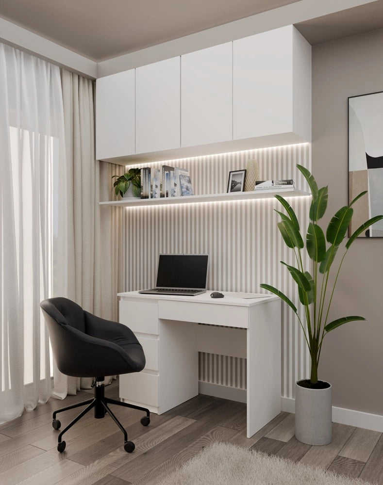 Scrivania MIJAS sinistro bianco per ufficio e studio