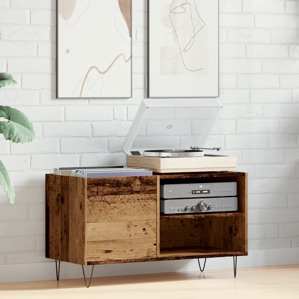 Mobile Porta Dischi Legno Antico 84,5x38x48cm Legno Multistrato