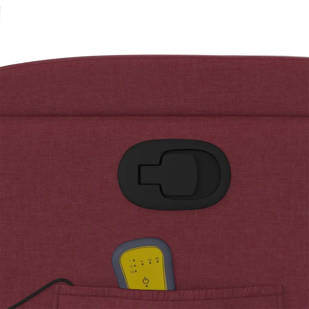 Divano Sedia-Poltrona Massaggiante Reclinabile Rosso Vino in Tessuto 669354