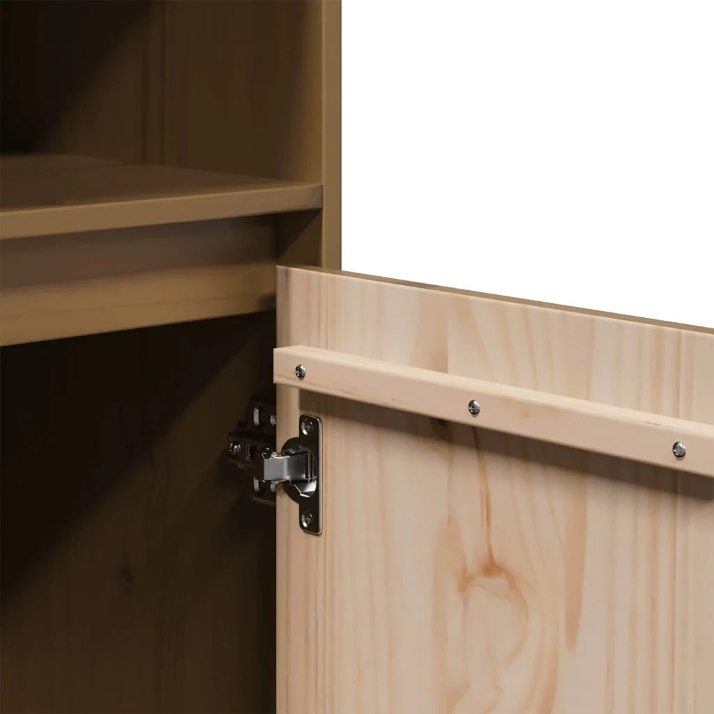 Buffet credenza cassettiera armadio mobile contenitore organizer cucina soggiorno salotto alto 37 x 34 x 110 cm legno di pino massiccio marrone 02_0034753