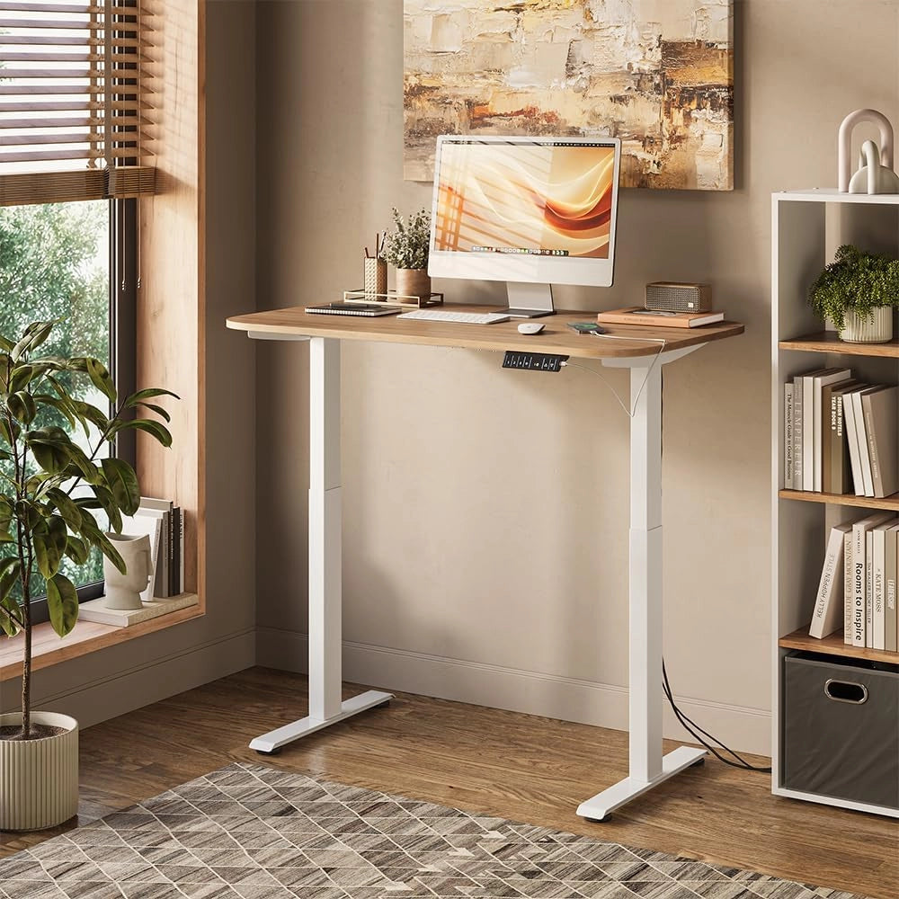 Scrivania Elevate, Bianco/Artisan, 120 x 70 cm 2 motori, per la regolazione elettrica dell'altezza per un lavoro ergonomico