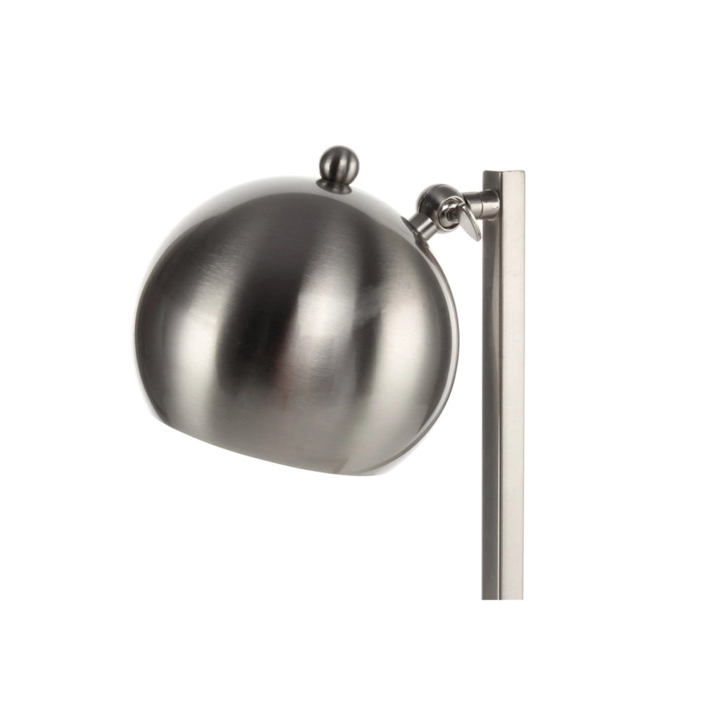 Lampada da tavolo Bruna in metallo argento satinato