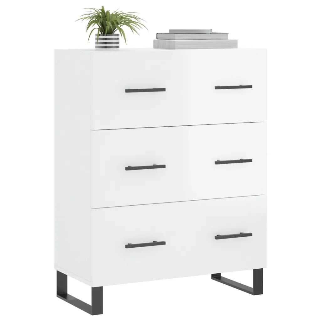 Credenza 69,5x34x90 cm in Legno Multistrato Bianco Lucido 827878