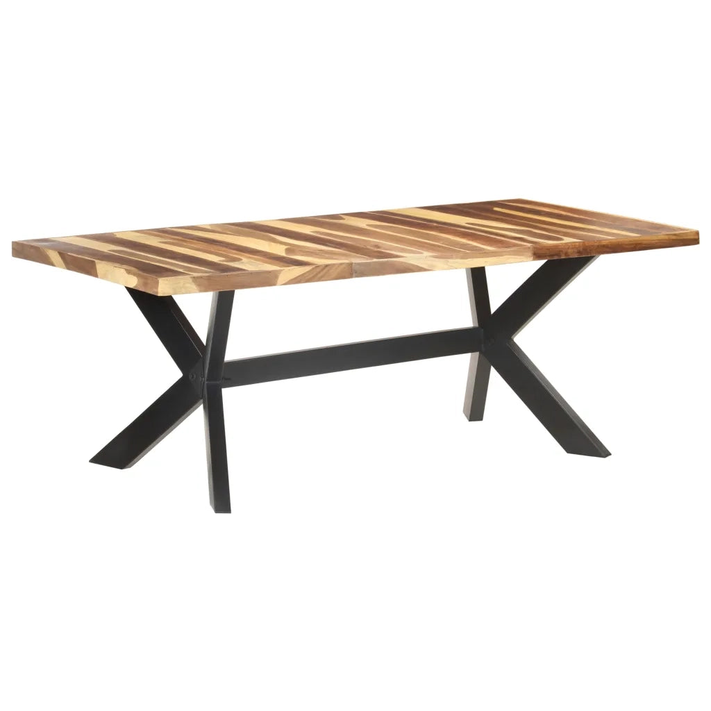 Tavolo da Pranzo 200x100x75cm Legno Massello con Finitura Ambra 321549