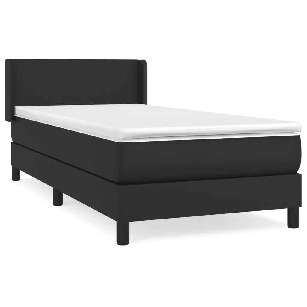 Giroletto a Molle con Materasso Nero 100x200 cm in Similpellecod mxl 122430