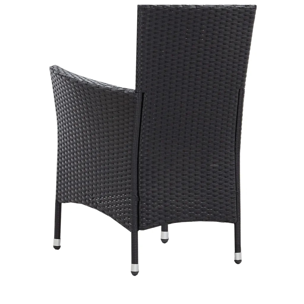 Set da Pranzo da Giardino 5 pz in Polyrattan Nero 45978