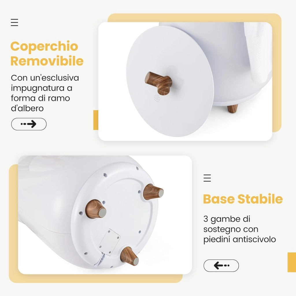 COSTWAY 23L Secchio Riscaldatore di Asciugamani, Secchiello con Portadischi Profumato, 3 Livelli di Riscaldamento, Timer e Spegnimento Automatico (Bianco)
