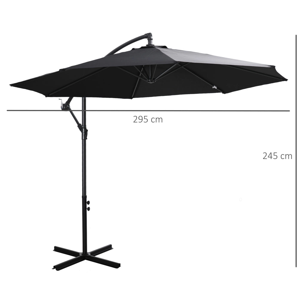 Ombrellone da giardino con manovella ¨C zephmum ¨C grigio