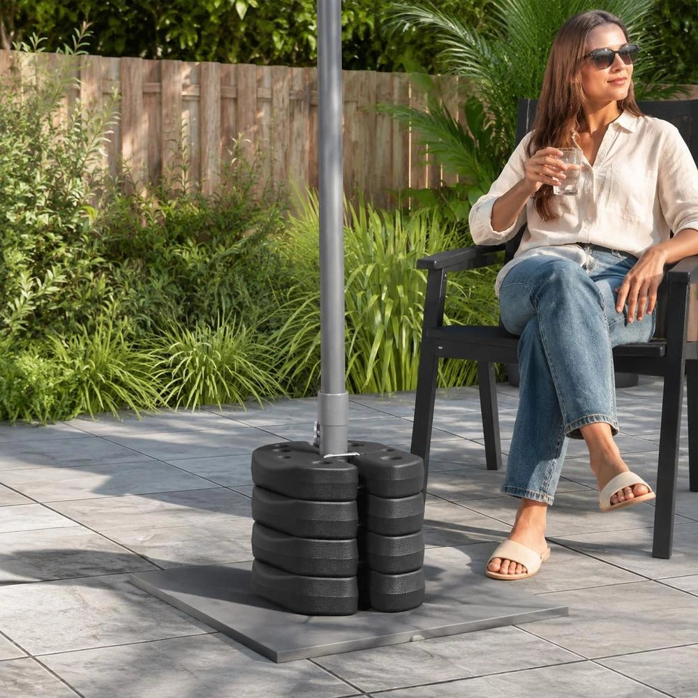 Pavilion Weights, 4 Pieces, Black, 220x50 Mm, Concrete