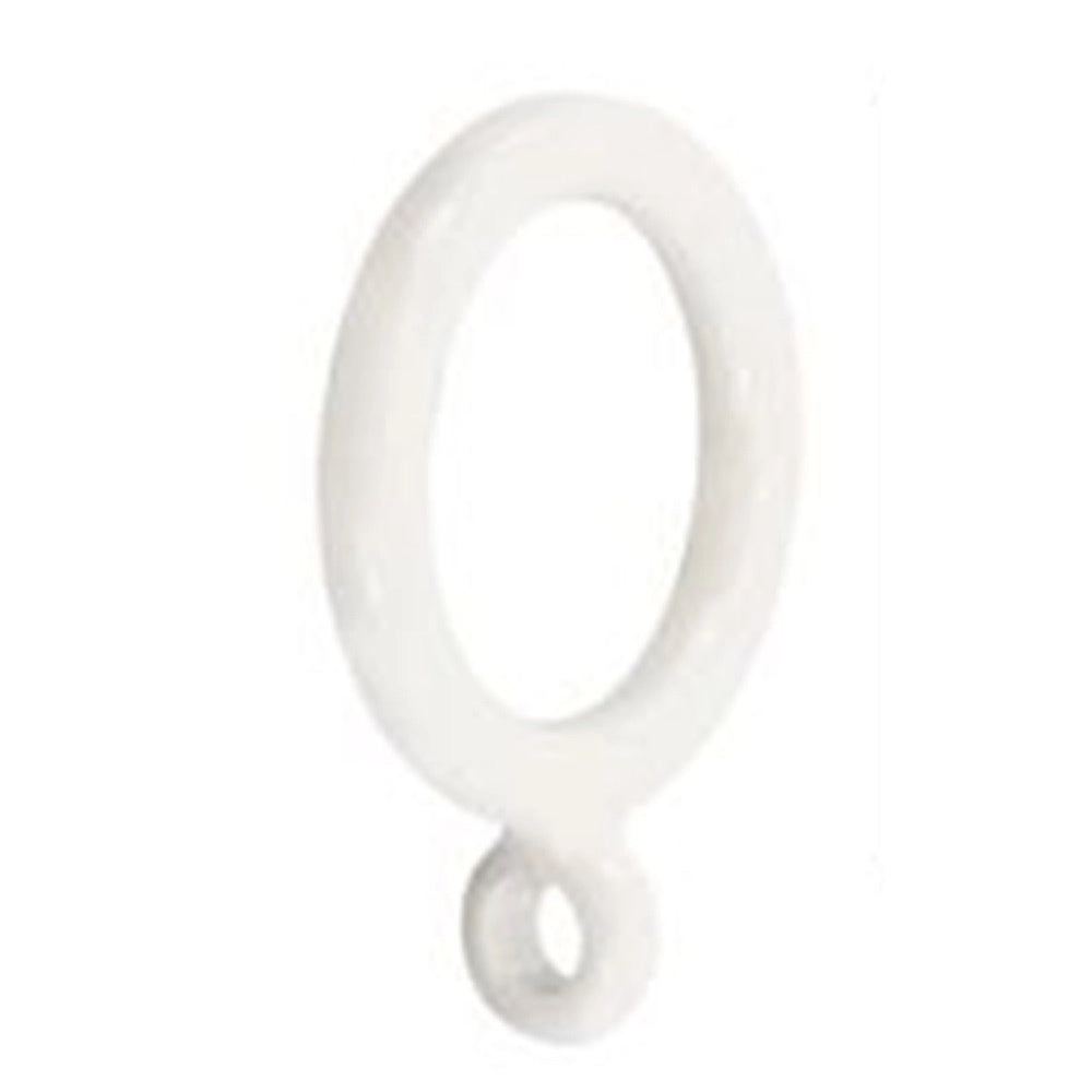 Trade Shop - Set 9 Pz Anelli Gancio Ad Anello Per Tende In Plastica Da 35 Mm Bianco Tondi Bagno 87353 -