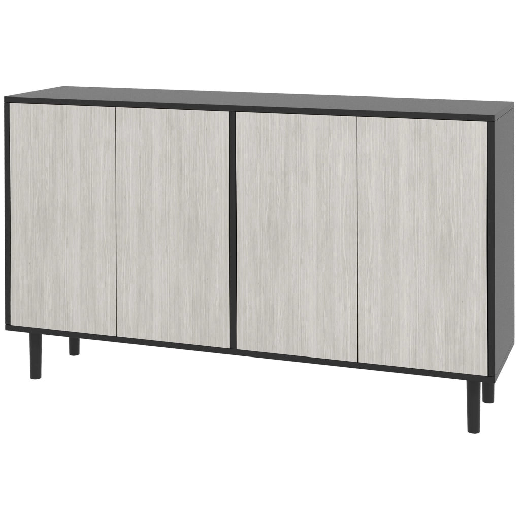 Tavolo da pranzo ¨C Zephmum ¨C Nero e grigio, legno effetto, 121x37x75 cm