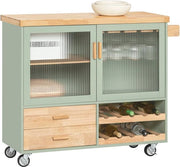 Palet con Lame in Legno di Gomma e Spazio di Rifornimento - Porta Bottiglie e Fusti - 109x38x92cm