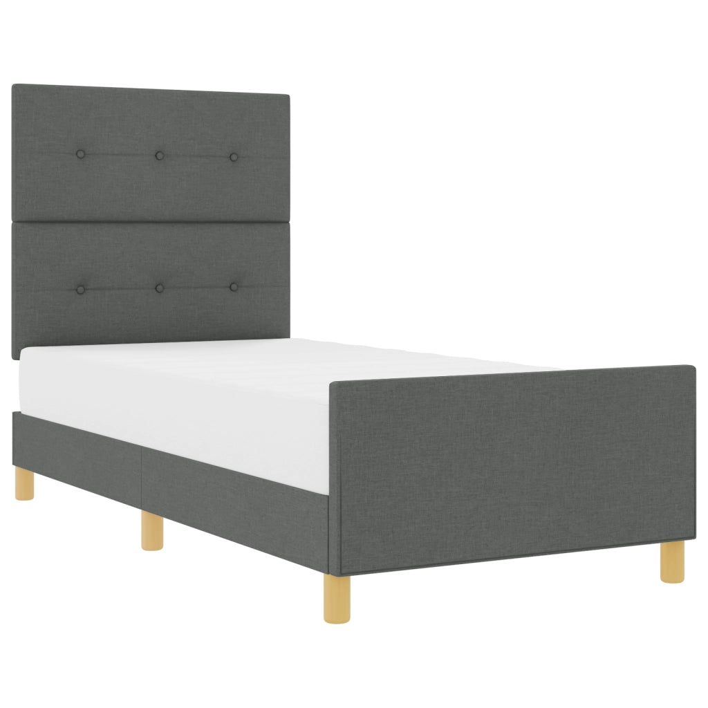 Letto Struttura  Grigio scuro 80x200 cm in Tessuto