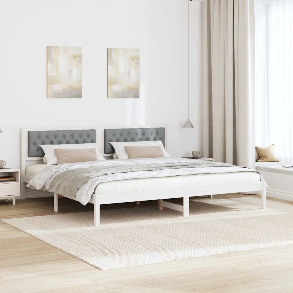 Struttura del letto Grigio chiaro 200 x 200 cm Pino massello 3394237