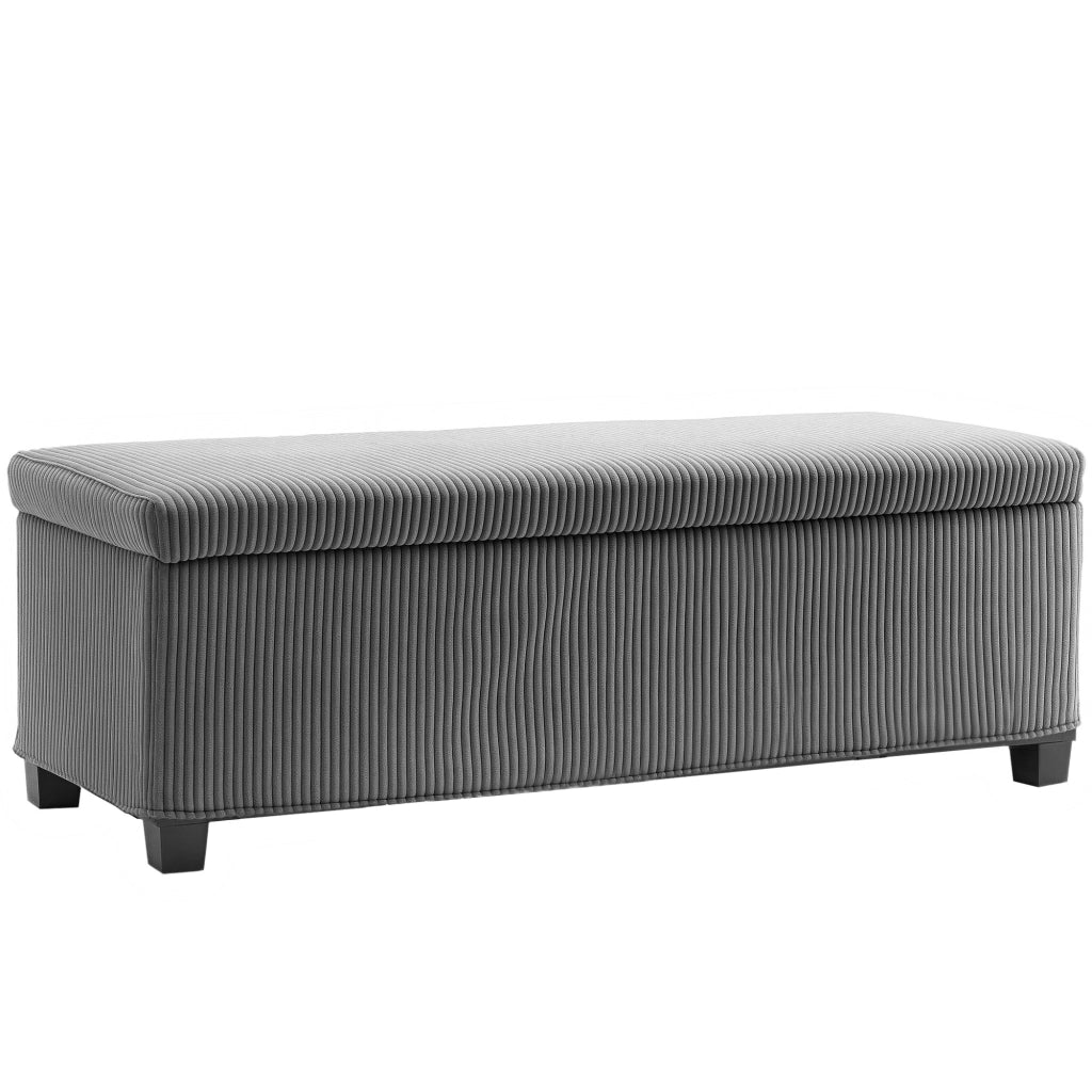 Pouf Contenitore Imbottito ¨C Zephmum ¨C Grigio 112x42x40 cm