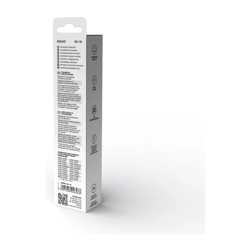 Savio RC-12 Telecomando wireless a infrarossi per TV