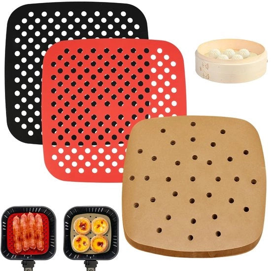Buste da forno 100 pezzi - Carta da forno per Airfryer - Silicone